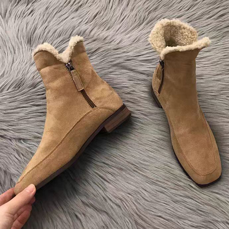 Street Fashion Dress - Sepatu Bot Ankle Bulu Baru 2026