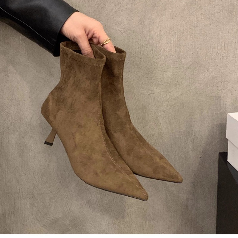 Street Fashion Dress - Sepatu Bot Pergelangan Kaki Wanita Bahan