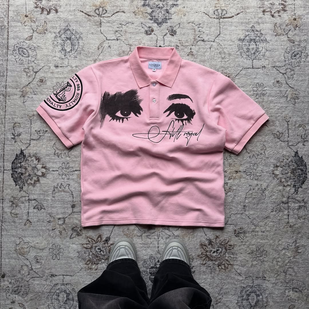 Street Fashion Logo Design - Kaos polo gaya retro Amerika, desain