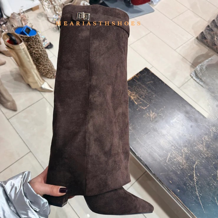 Sepatu Bot Wanita Hak Tebal Se - Street Fashion Winter ulasan dan harga