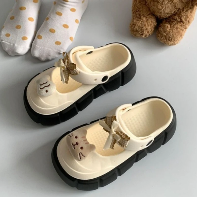 Sepatu Clog Kucing Lucu DIY Ba - Street Fashion Female ulasan dan harga