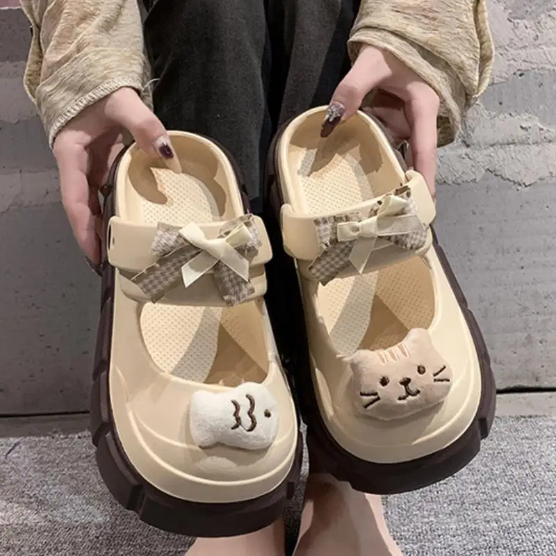 Sepatu Clog Kucing Lucu DIY Ba - Street Fashion Female ulasan dan harga