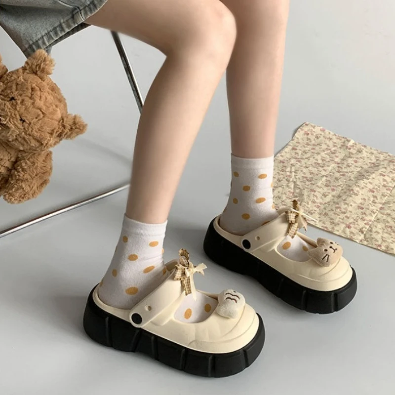 Sepatu Clog Kucing Lucu DIY Ba - Street Fashion Female ulasan dan harga
