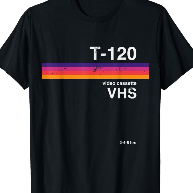 Kaos Pola Video VHS Retro Kaos - Street Fashion Videos ulasan dan harga