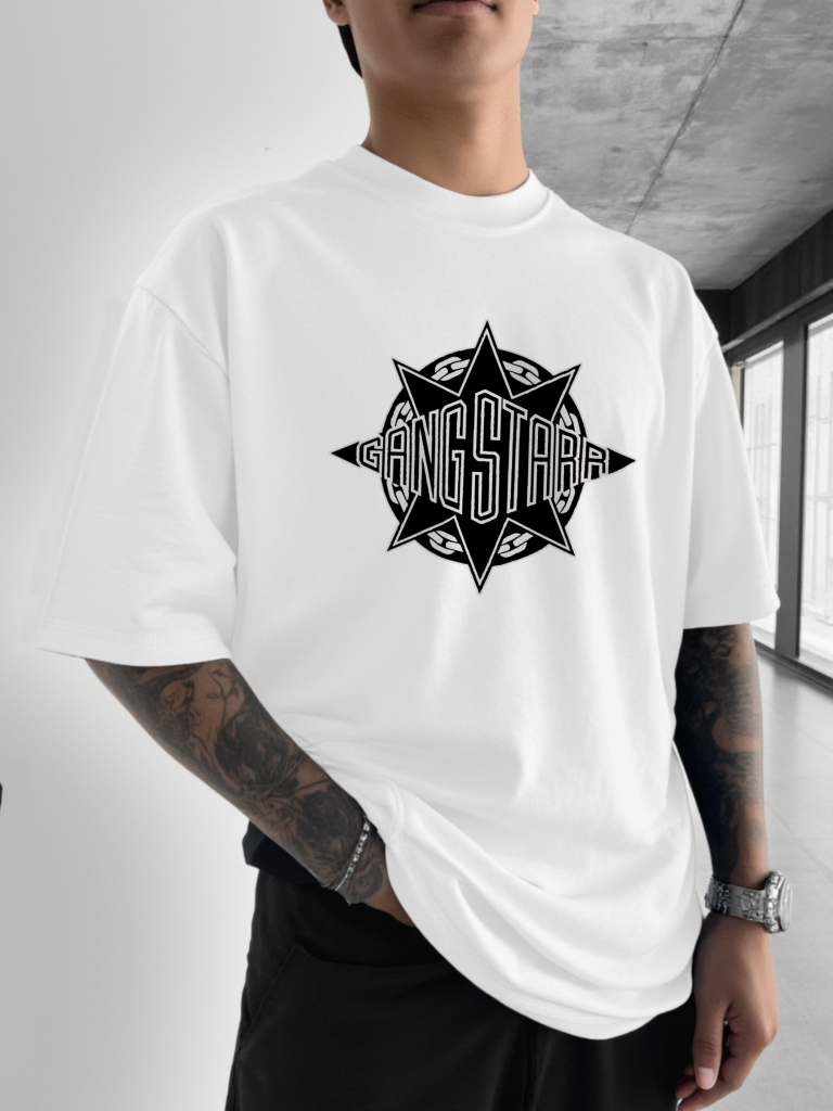 Kaus Cetak Logo Gang Starr Bar - Street Fashion Logo Design ulasan dan harga