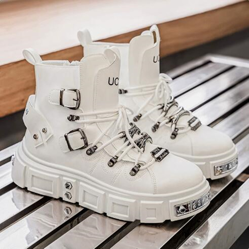 Sepatu Sneakers High Top Hitam - Street Fashion Luxury ulasan dan harga