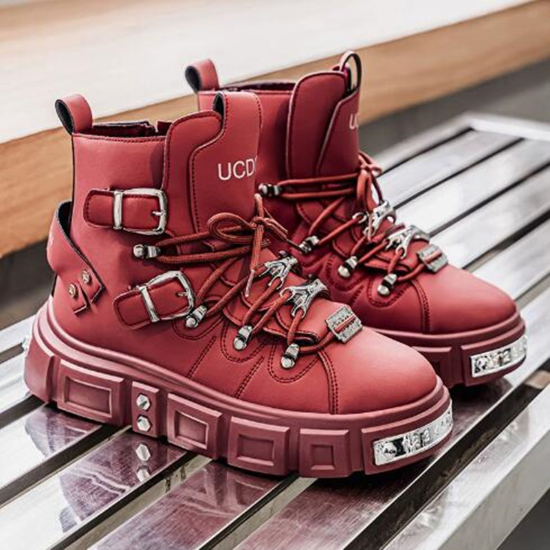 Sepatu Sneakers High Top Hitam - Street Fashion Luxury ulasan dan harga