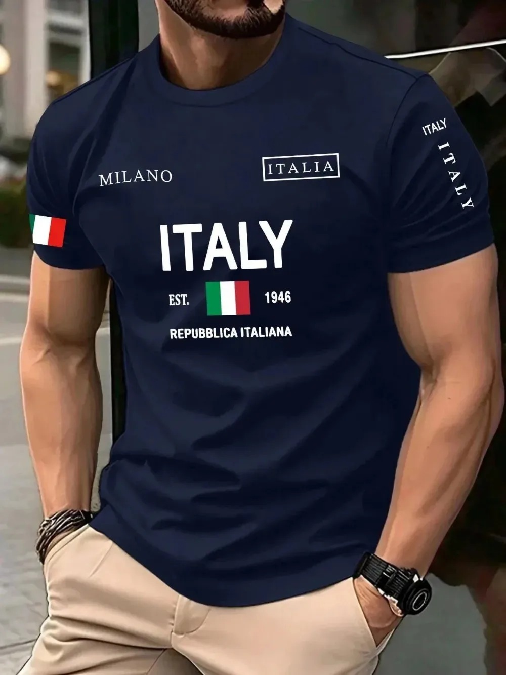 Kaos Pria 3D Print Tren Mode E - Street Fashion Milan ulasan dan harga