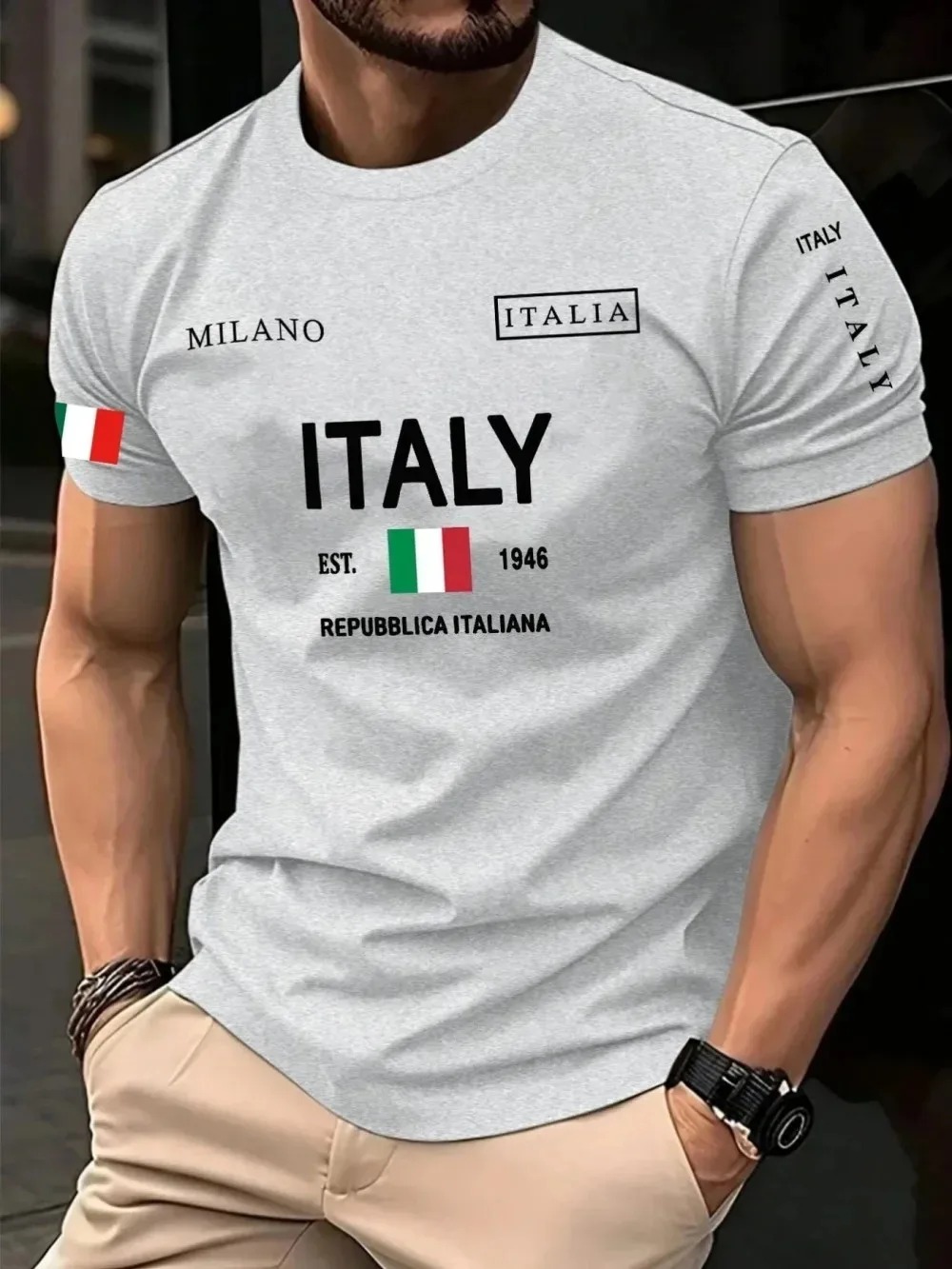 Kaos Pria 3D Print Tren Mode E - Street Fashion Milan ulasan dan harga