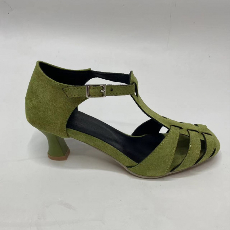 Sandal Wanita Hijau Suede Kitt - Street Fashion Dress ulasan dan harga