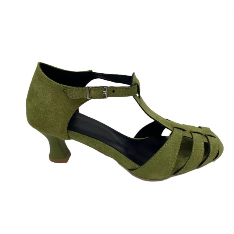 Sandal Wanita Hijau Suede Kitt - Street Fashion Dress ulasan dan harga