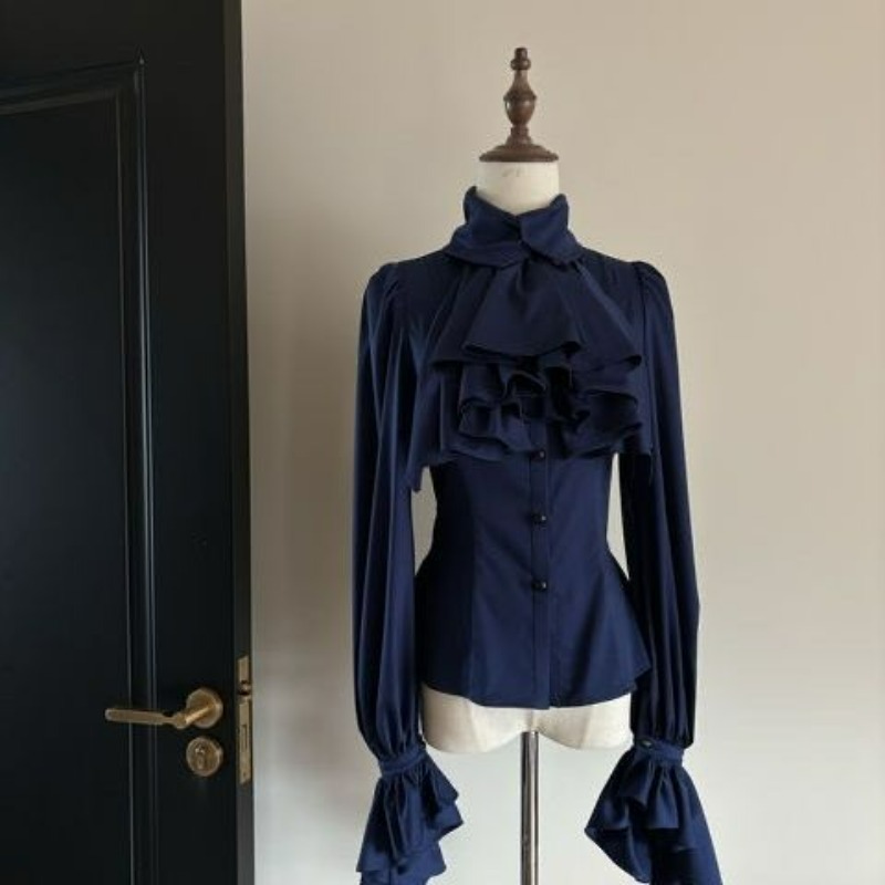 Kemeja Ruffle Lengan Panjang G - Japanese Street Fashion Female ulasan dan harga
