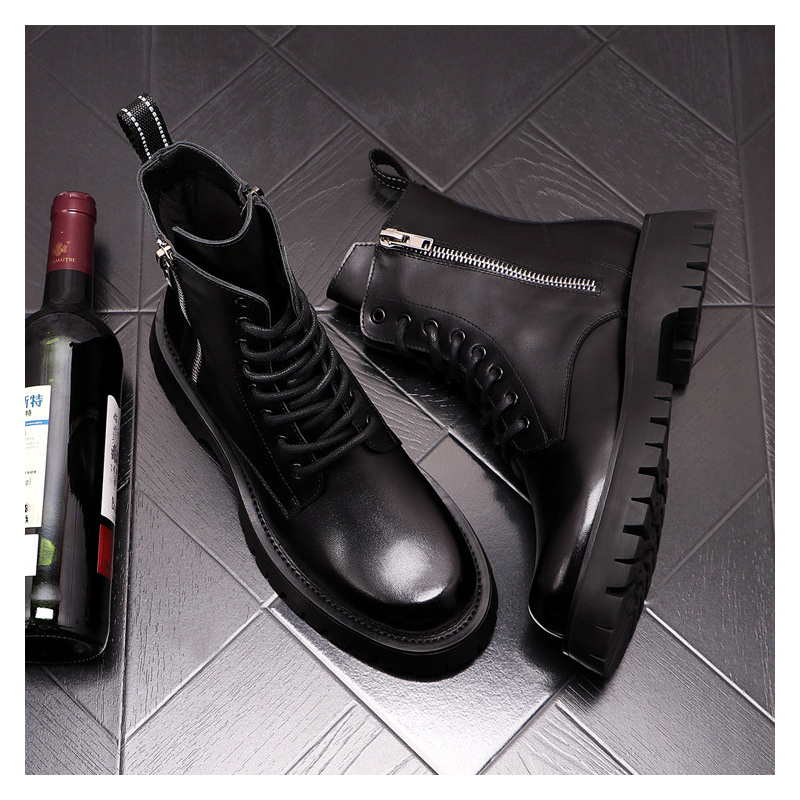 Sepatu Bot Kulit Asli Pria Mew - Street Fashion Luxury ulasan dan harga