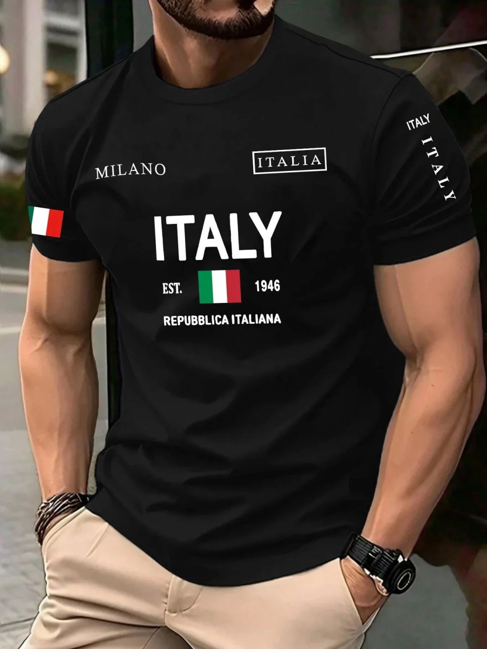 Kaos Pria Eropa dan Amerika un - Street Fashion Milan ulasan dan harga
