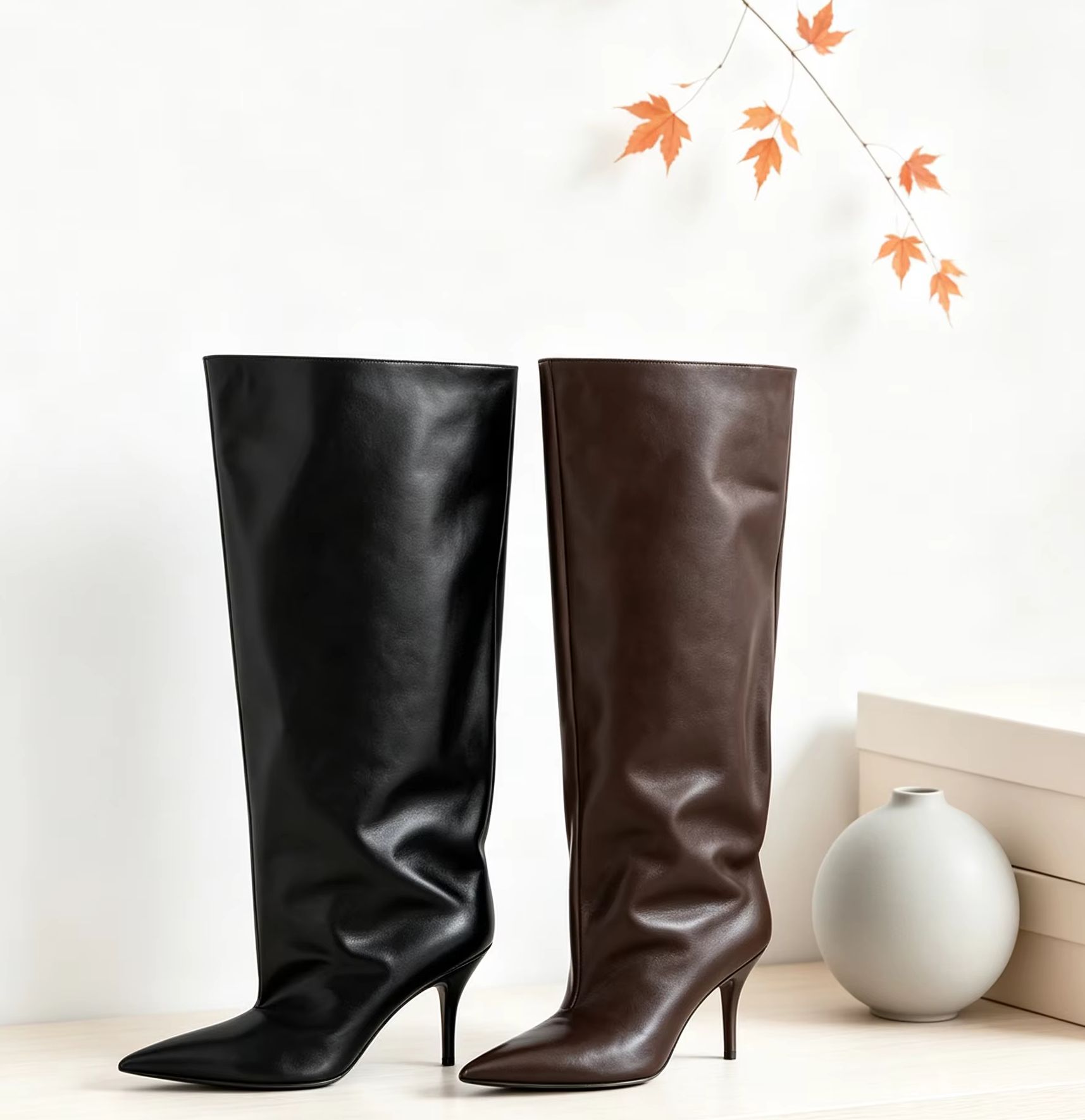Sepatu Boot Tinggi Selutut Mod - Street Fashion Winter ulasan dan harga