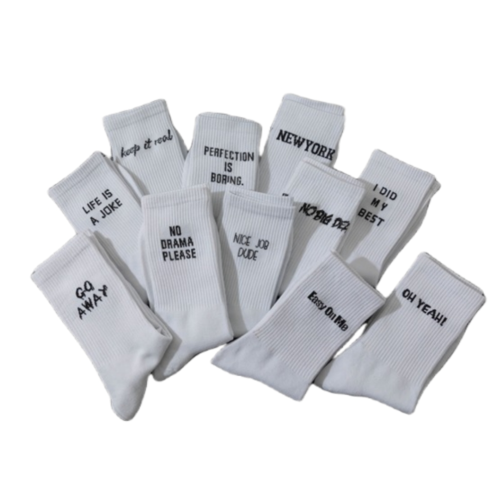 Kaus kaki katun putih seri Jac - Street Fashion Youtube ulasan dan harga