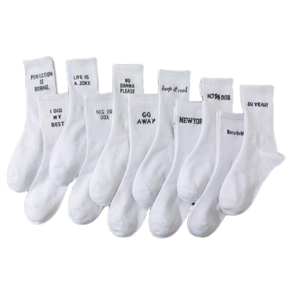 Kaus kaki katun putih seri Jac - Street Fashion Youtube ulasan dan harga