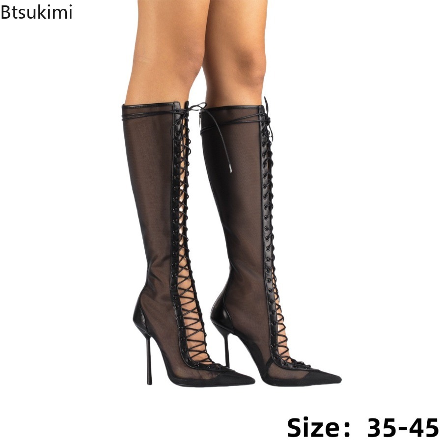 Sepatu Bot Hak Tinggi Stiletto - Street Fashion Luxury ulasan dan harga
