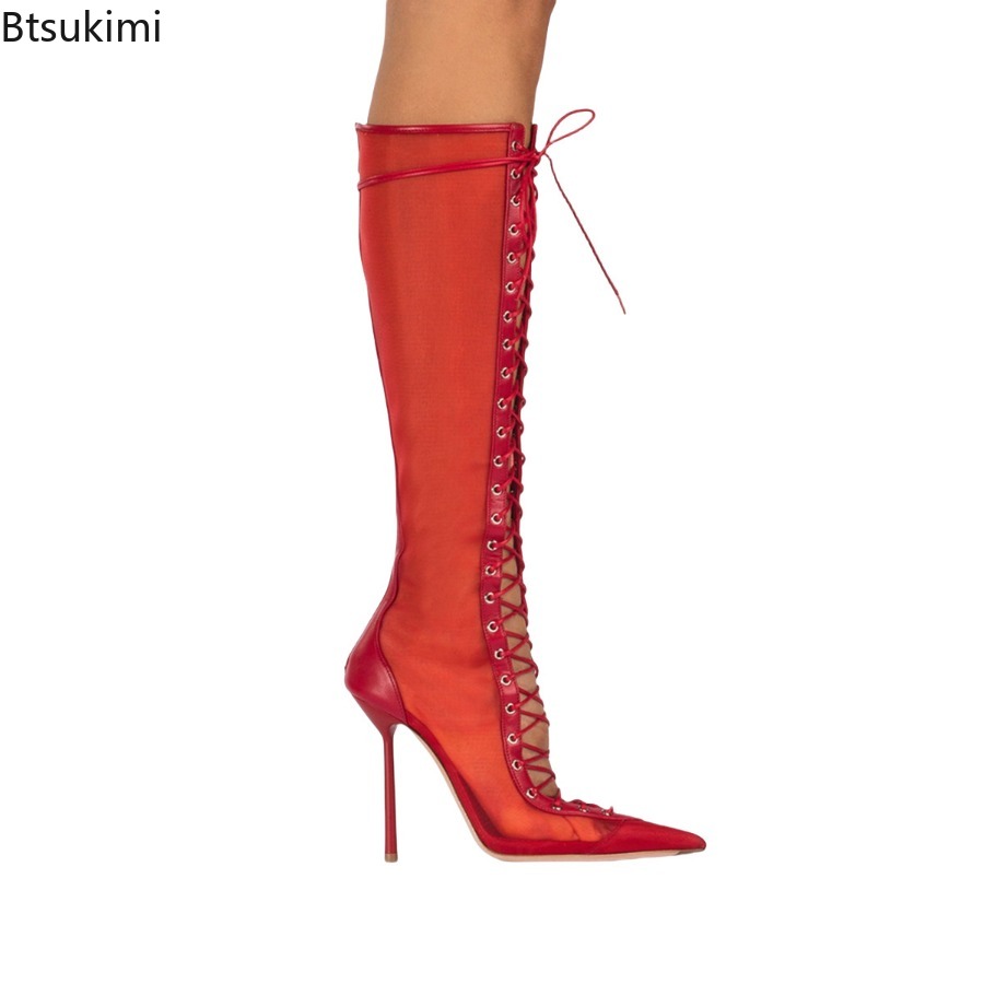 Sepatu Bot Hak Tinggi Stiletto - Street Fashion Luxury ulasan dan harga