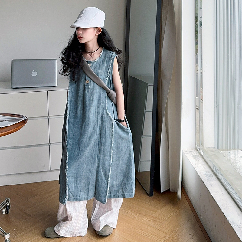 Gaun Denim Musim Panas Mewah A - Street Fashion Luxury ulasan dan harga