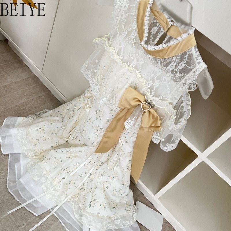 Gaun Wanita dengan Kerah Renda - Japanese Street Fashion Female ulasan dan harga