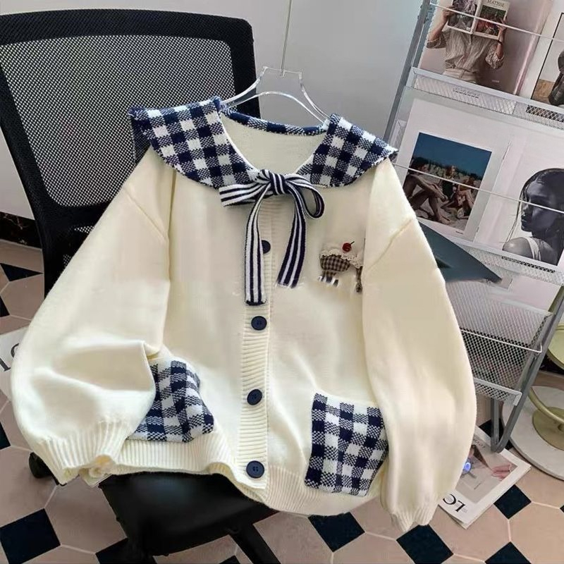 Pakaian Luar Rajutan Retro Man - Japanese Street Fashion Female ulasan dan harga
