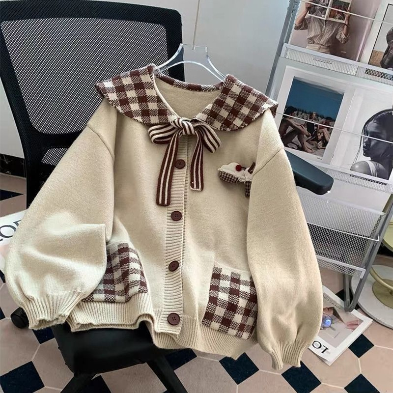 Pakaian Luar Rajutan Retro Man - Japanese Street Fashion Female ulasan dan harga