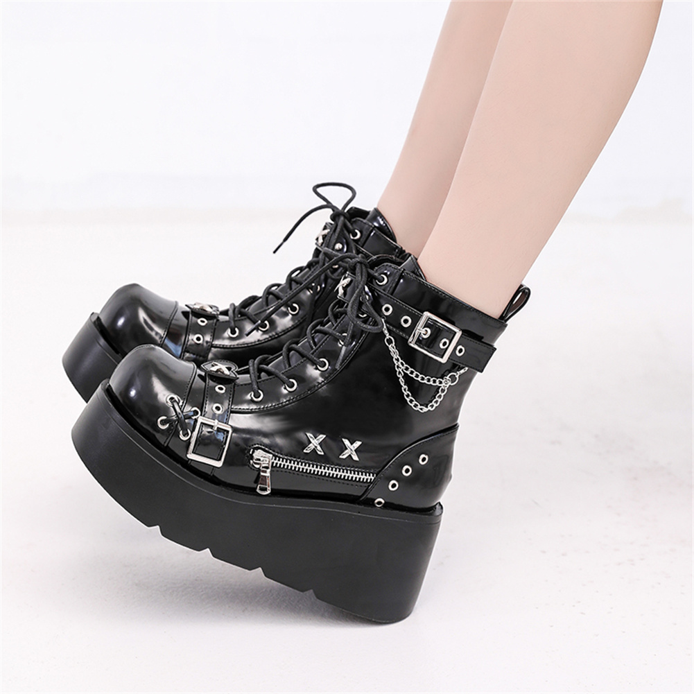 Sepatu Bot Pergelangan Kaki Pl - Street Fashion Female ulasan dan harga