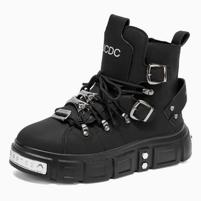 Sepatu Sneakers High Top Hitam - Street Fashion Luxury ulasan dan harga